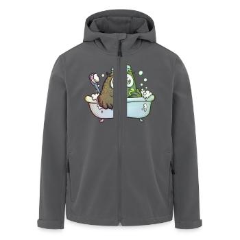 Eule in der Badewanne - Recycelte Männer Softshell-Jacke von Stanley/Stella - Anthrazit - Vorne - AI Model Male 185 light (185cm)