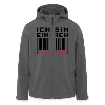 Unbezahlbar (Barcode) - Recycelte Männer Softshell-Jacke von Stanley/Stella - Anthrazit - Vorne - AI Model Male 185 light (185cm)