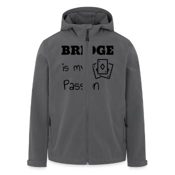 Bridge / Kartenspiel / Brettspiel / Whist - Recycelte Männer Softshell-Jacke von Stanley/Stella - Anthrazit - Vorne - AI Model Male 185 light (185cm)