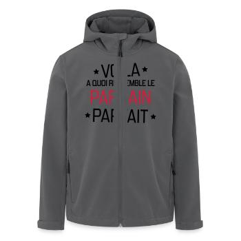 Patin / Pate / Patentochter / Patensohn - Recycelte Männer Softshell-Jacke von Stanley/Stella - Anthrazit - Vorne - AI Model Male 185 light (185cm)