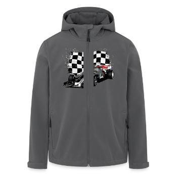 Racecar - Racing car - Racing flag - Recycelte Männer Softshell-Jacke von Stanley/Stella - Anthrazit - Vorne - AI Model Male 185 light (185cm)