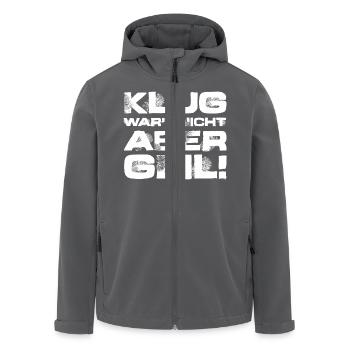 Klug wars nicht - Recycelte Männer Softshell-Jacke von Stanley/Stella - Anthrazit - Vorne - AI Model Male 185 light (185cm)