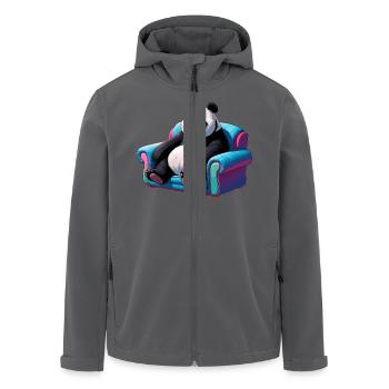 Cooler Panda auf der Couch - Recycelte Männer Softshell-Jacke von Stanley/Stella - Anthrazit - Vorne - AI Model Male 185 light (185cm)