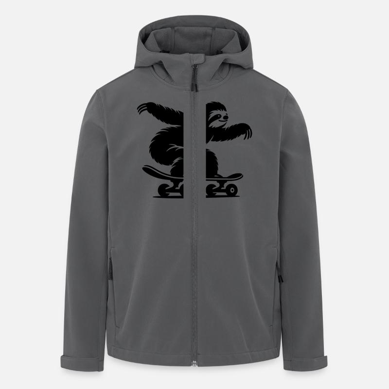Faultier Skateboard Skater Silhouette - Recycelte Männer Softshell-Jacke von Stanley/Stella - Anthrazit