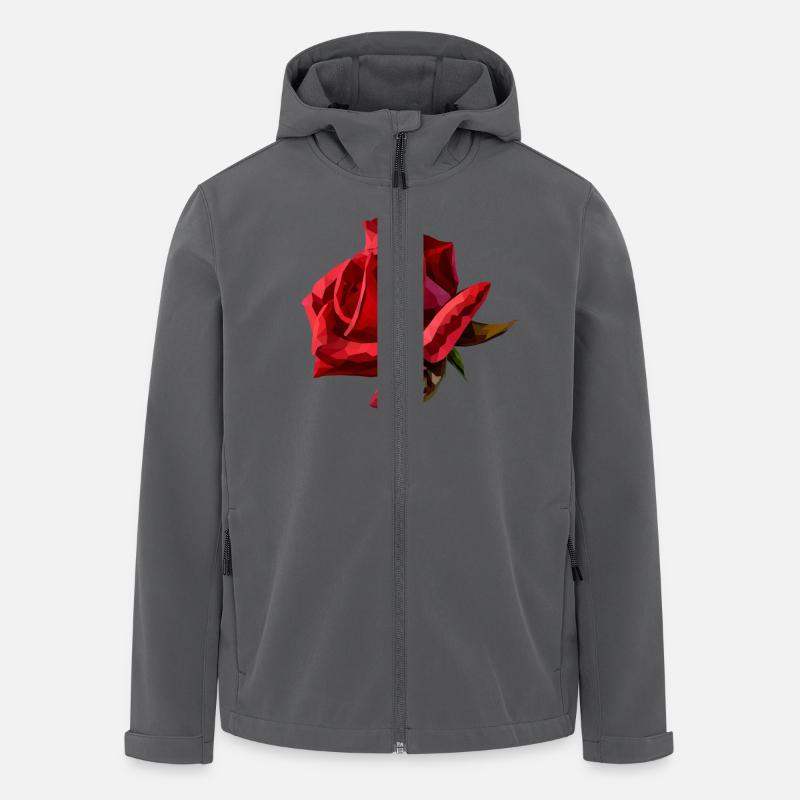 Red Rose Polyart - Men’s Recycled Softshell Jacket by Stanley/Stella - anthracite