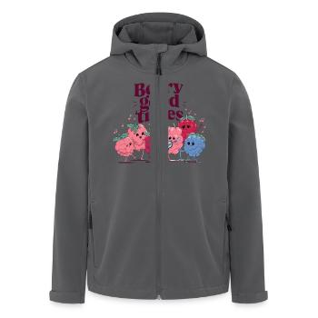 Berry Good Times Beeren Rote Früchte - Recycelte Männer Softshell-Jacke von Stanley/Stella - Anthrazit - Vorne - AI Model Male 185 light (185cm)
