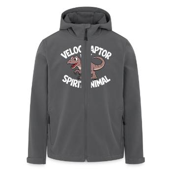 Velociraptor Is My Spirit Animal - Recycelte Männer Softshell-Jacke von Stanley/Stella - Anthrazit - Vorne - AI Model Male 185 light (185cm)