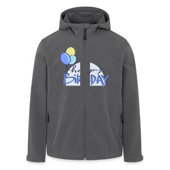 Happy Birthday, Geburtstag, Luftballons, Party - Recycelte Männer Softshell-Jacke von Stanley/Stella - Anthrazit - Vorne - AI Model Male 185 light (185cm)