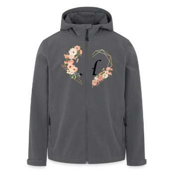 Buchstabe h florales goldenes Herz - Recycelte Männer Softshell-Jacke von Stanley/Stella - Anthrazit - Vorne - AI Model Male 185 light (185cm)