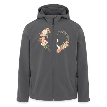 Blumiger goldener Herzbuchstabe - Recycelte Männer Softshell-Jacke von Stanley/Stella - Anthrazit - Vorne - AI Model Male 185 light (185cm)