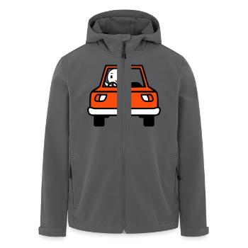 Vogel Auto fahren Autofahrer Führerschein mobil - Recycelte Männer Softshell-Jacke von Stanley/Stella - Anthrazit - Vorne - AI Model Male 185 light (185cm)