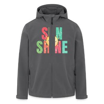 Sonne scheint Retro Sommer Urlaub - Recycelte Männer Softshell-Jacke von Stanley/Stella - Anthrazit - Vorne - AI Model Male 185 light (185cm)