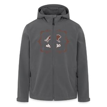Löwe und Dschungel - Recycelte Männer Softshell-Jacke von Stanley/Stella - Anthrazit - Vorne - AI Model Male 185 light (185cm)