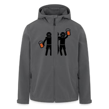 Party Team Bier Gruppe - Recycelte Männer Softshell-Jacke von Stanley/Stella - Anthrazit - Vorne - AI Model Male 185 light (185cm)