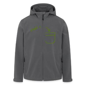 Eine Kreditkarte in der Hemdtasche / credit card - Recycelte Männer Softshell-Jacke von Stanley/Stella - Anthrazit - Vorne - AI Model Male 185 light (185cm)