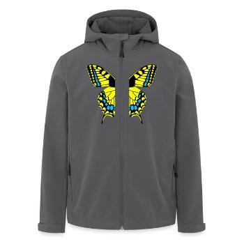 Schmetterling / Schwalbenschwanz - nur Flügel - Recycelte Männer Softshell-Jacke von Stanley/Stella - Anthrazit - Vorne - AI Model Male 185 light (185cm)