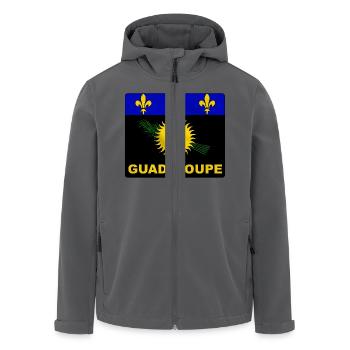Guadeloupe Flagge - Recycelte Männer Softshell-Jacke von Stanley/Stella - Anthrazit - Vorne - AI Model Male 185 light (185cm)
