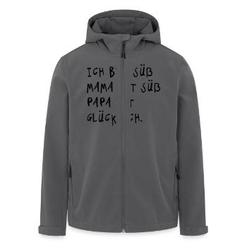 Ich bin süß (Spruch) - Recycelte Männer Softshell-Jacke von Stanley/Stella - Anthrazit - Vorne - AI Model Male 185 light (185cm)