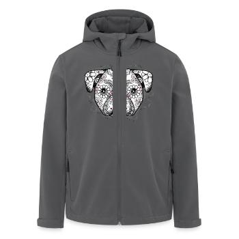 Welpe Sugar Skull - Recycelte Männer Softshell-Jacke von Stanley/Stella - Anthrazit - Vorne - AI Model Male 185 light (185cm)