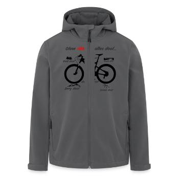 ohne Akku ist alles Doof - Recycelte Männer Softshell-Jacke von Stanley/Stella - Anthrazit - Vorne - AI Model Male 185 light (185cm)