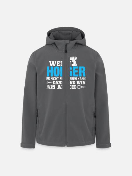HOLGER - kann es reparieren - Recycelte Männer Softshell-Jacke von Stanley/Stella - Anthrazit