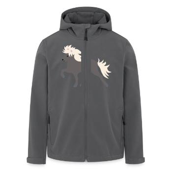 Windfarbenes Islandpferd - Recycelte Männer Softshell-Jacke von Stanley/Stella - Anthrazit - Vorne - AI Model Male 185 light (185cm)