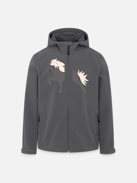 Windfarbenes Islandpferd - Recycelte Männer Softshell-Jacke von Stanley/Stella - Anthrazit