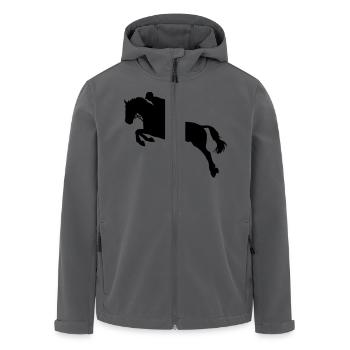 Springreiten Pferd - Recycelte Männer Softshell-Jacke von Stanley/Stella - Anthrazit - Vorne - AI Model Male 185 light (185cm)