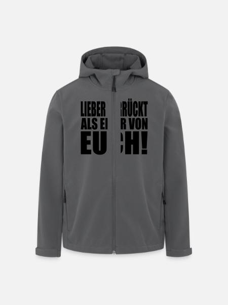 lieber verrückt als einer von euch - Recycelte Männer Softshell-Jacke von Stanley/Stella - Anthrazit