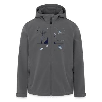 Schwarze Katzen haben ein Meeting - Recycelte Männer Softshell-Jacke von Stanley/Stella - Anthrazit - Vorne - AI Model Male 185 light (185cm)