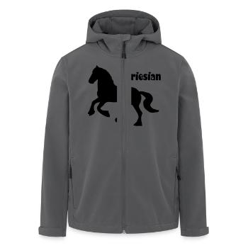 Friesian Horse / Friese - Recycelte Männer Softshell-Jacke von Stanley/Stella - Anthrazit - Vorne - AI Model Male 185 light (185cm)