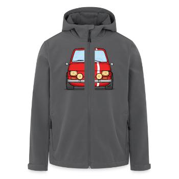 126 Rallye Rot Weiß - Recycelte Männer Softshell-Jacke von Stanley/Stella - Anthrazit - Vorne - AI Model Male 185 light (185cm)