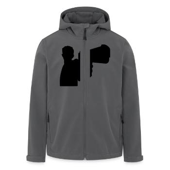 Mann mit Waffe - Recycelte Männer Softshell-Jacke von Stanley/Stella - Anthrazit - Vorne - AI Model Male 185 light (185cm)