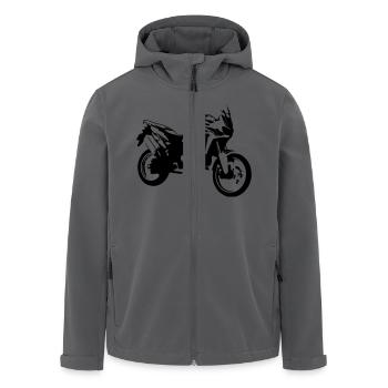 africa twin_einfarbig - Recycelte Männer Softshell-Jacke von Stanley/Stella - Anthrazit - Vorne - AI Model Male 185 light (185cm)