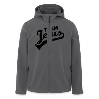 Jesus - Recycelte Männer Softshell-Jacke von Stanley/Stella - Anthrazit - Vorne - AI Model Male 185 light (185cm)