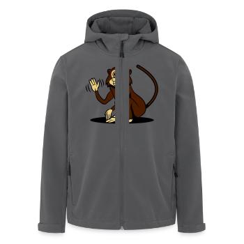 affe witzig lieb winken - Recycelte Männer Softshell-Jacke von Stanley/Stella - Anthrazit - Vorne - AI Model Male 185 light (185cm)