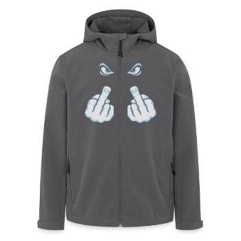 Stinkefinger (Fuck Off / Fuck You) - Recycelte Männer Softshell-Jacke von Stanley/Stella - Anthrazit - Vorne - AI Model Male 185 light (185cm)