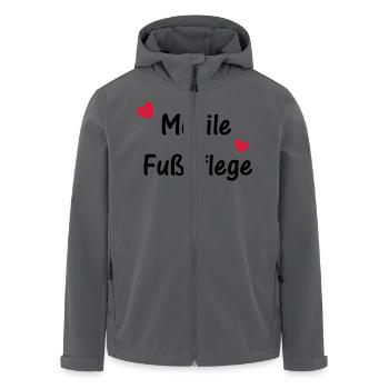 Mobile Fußpflege mit Herzen - Recycelte Männer Softshell-Jacke von Stanley/Stella - Anthrazit - Vorne - AI Model Male 185 light (185cm)