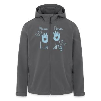 mamas_und_papas_liebling - Recycelte Männer Softshell-Jacke von Stanley/Stella - Anthrazit - Vorne - AI Model Male 185 light (185cm)