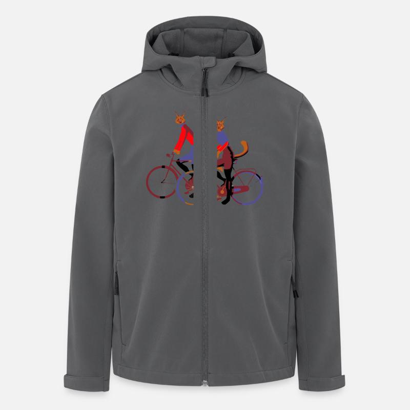 Fahrrad-Katzen - Recycelte Männer Softshell-Jacke von Stanley/Stella - Anthrazit