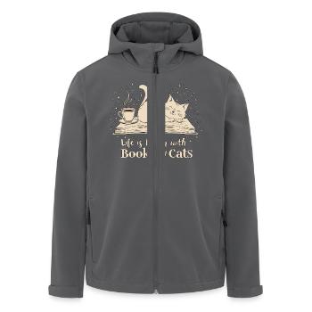 BÜCHER UND KATZEN - Recycelte Männer Softshell-Jacke von Stanley/Stella - Anthrazit - Vorne - AI Model Male 185 light (185cm)