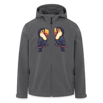 Tukan Vogel Paar Liebe Valentinstag - Recycelte Männer Softshell-Jacke von Stanley/Stella - Anthrazit - Vorne - AI Model Male 185 light (185cm)