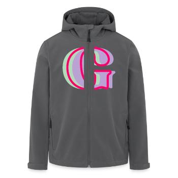 Mehrfarbiger Buchstabe g – originelle Geschenkidee - Recycelte Männer Softshell-Jacke von Stanley/Stella - Anthrazit - Vorne - AI Model Male 185 light (185cm)