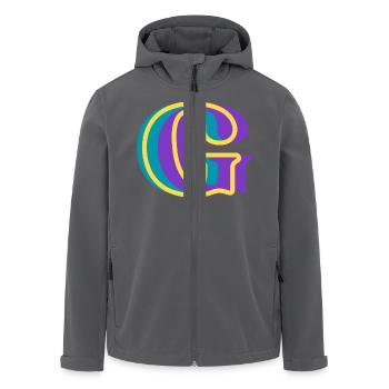 Mehrfarbiger Buchstabe g – originelle Geschenkidee - Recycelte Männer Softshell-Jacke von Stanley/Stella - Anthrazit - Vorne - AI Model Male 185 light (185cm)