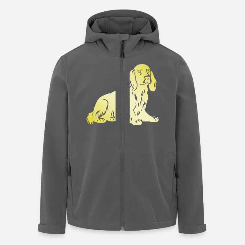 Cocker Spaniel Hund Silhouette - Recycelte Männer Softshell-Jacke von Stanley/Stella - Anthrazit