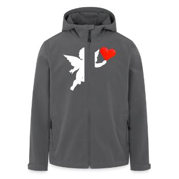 Engel Herz, weiß - Recycelte Männer Softshell-Jacke von Stanley/Stella - Anthrazit - Vorne - AI Model Male 185 light (185cm)