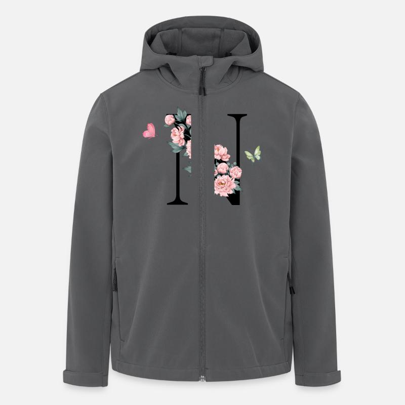 Buchstabe n rosa Blumen - Recycelte Männer Softshell-Jacke von Stanley/Stella - Anthrazit