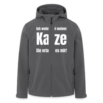 Katze als Mitwohner - Recycelte Männer Softshell-Jacke von Stanley/Stella - Anthrazit - Vorne - AI Model Male 185 light (185cm)