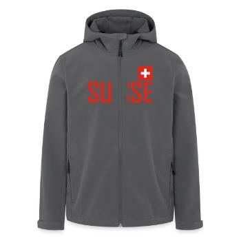 Schweiz - Flagge - Schwiiz - Suisse - Switzerland - Recycelte Männer Softshell-Jacke von Stanley/Stella - Anthrazit - Vorne - AI Model Male 185 light (185cm)