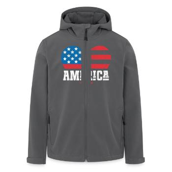 Amerika Flagge Herz - Recycelte Männer Softshell-Jacke von Stanley/Stella - Anthrazit - Vorne - AI Model Male 185 light (185cm)